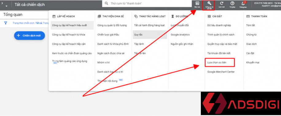 Hủy tài khoản Google Ads