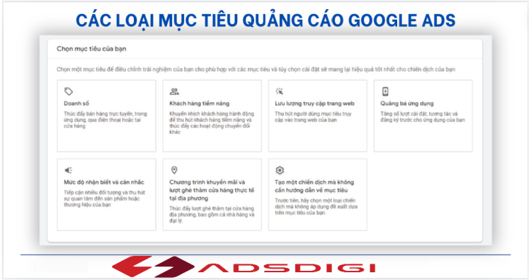 Giới thiệu về mục tiêu của chiến dịch trong Google Ads
